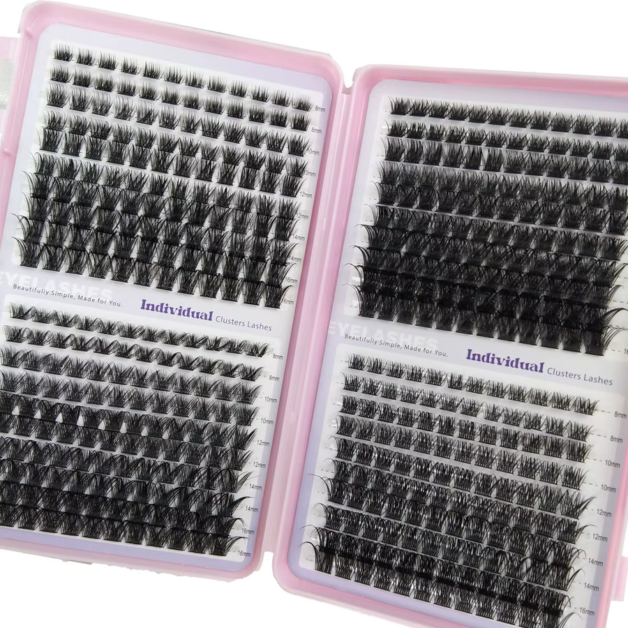 640Individua Wimpern Cluster, 40 Reihen, D Curl, 3D Wispy, Unisex - Bild 5