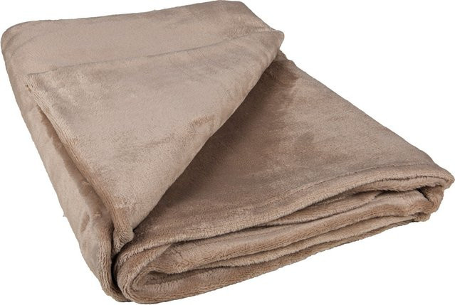 Pocoline Flanelldecke aus Polyester in Beige oder Weiß, B/L: 140 x 200 cm - Bild 1