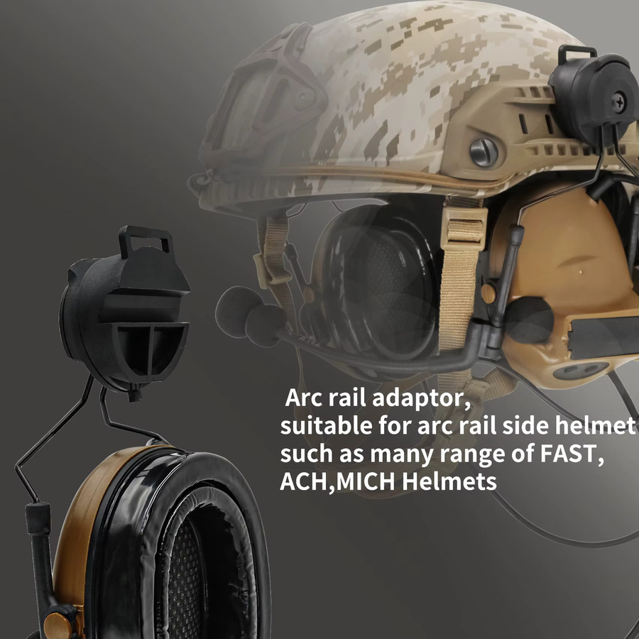 YHKEMA Taktisches Headset-Schienenhalterungs-Set für Comtac II in Sand - Bild 2