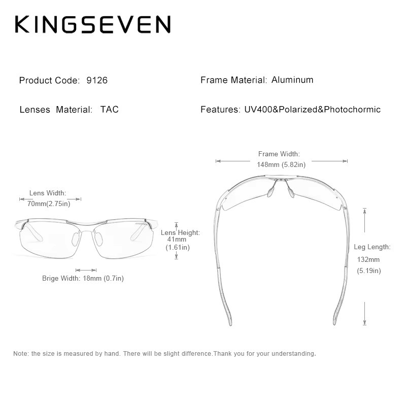 KINGSEVEN Sonnenbrille, Aluminium, rectangular, polarisiert, Unisex - Bild 2