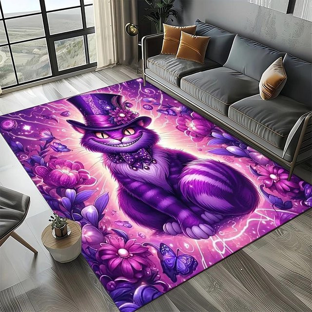 MINISO Disney Alice im Wunderland Grinsekatze Teppich in Lila, B/T: 80 x 120 cm - Bild 1