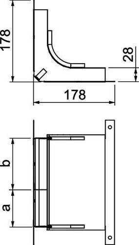 OBO Bettermann Bogen B: 190,00 mm, H: 28,00 mm - Bild 1
