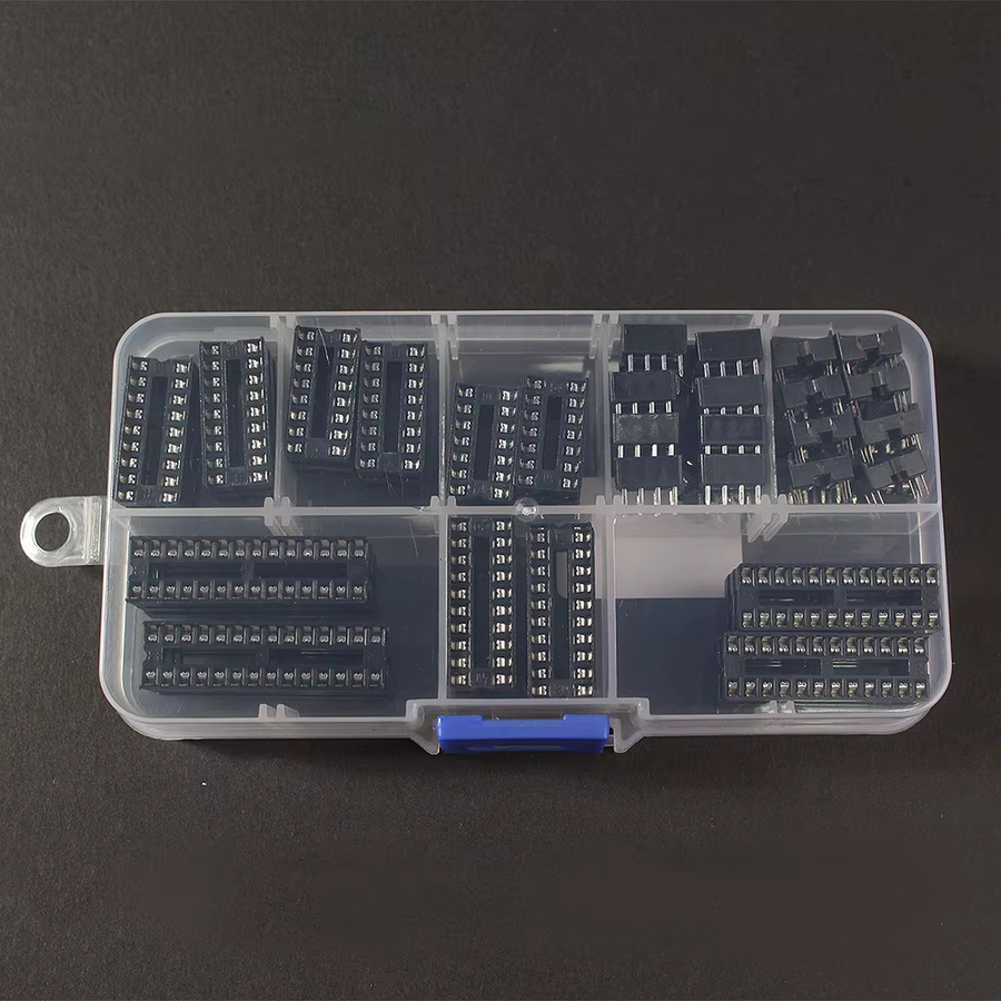 IC Sockel Adapter Set in Schwarz für NE555 UC3842 UC3843 UC3845 24C02 24C04 mit DIP6/8/14/16/18/20/24/28 Pins - Bild 3