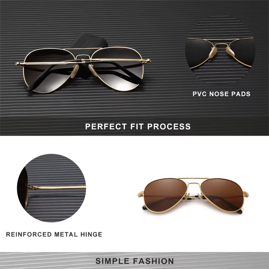 KINGSEVEN Sonnenbrille Aviator, Metall, Vollrand, Gold, Damen - Bild 3