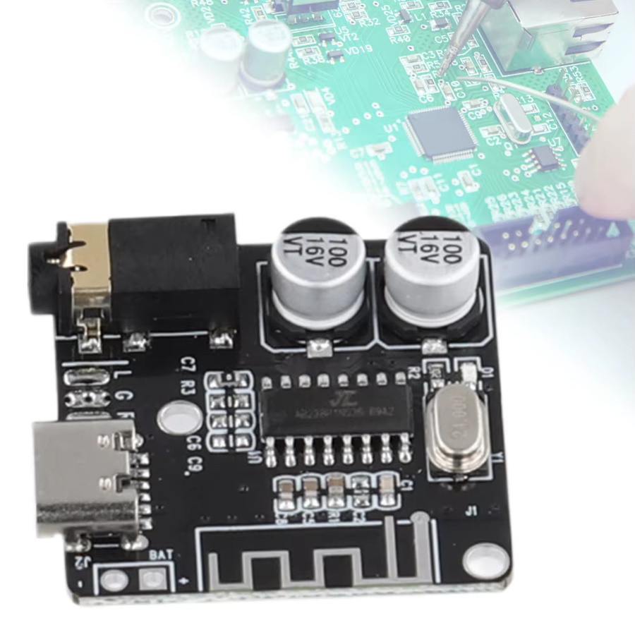 ALLOET Bluetooth 5.0 Audio-Empfängerplatine, MP3-Verlustfreier Decoder, kabelloses Stereo-Musikmodul in Schwarz - Bild 3