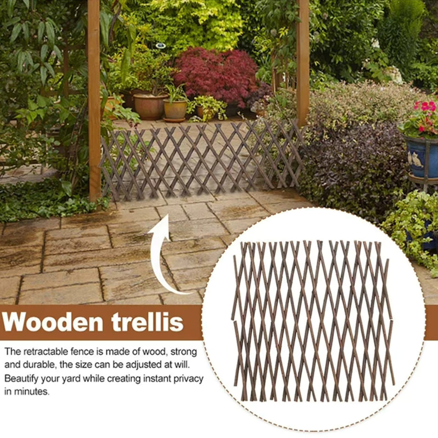 Erweiterbares Garten-Spalier aus Holz und Aluminium in Braun zur Unterstützung von Kletterpflanzen, B/H: 40 x 20 cm - Bild 3