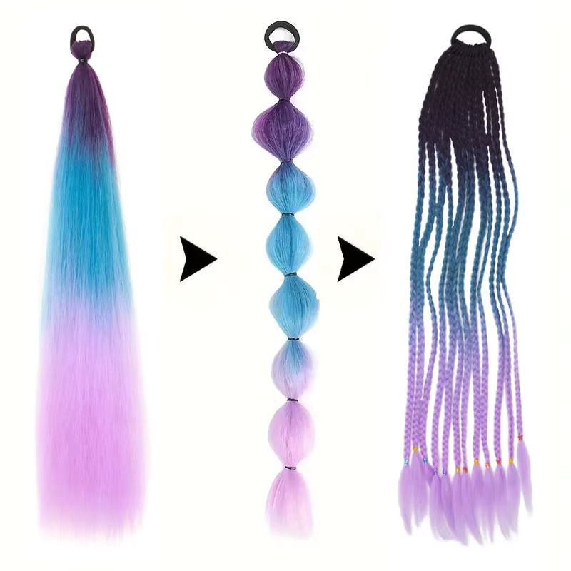 Synthetische Pferdeschwanzverlängerung, 26 Zoll, Yaki-gerade, Ombre-Farben, Unisex - Bild 2
