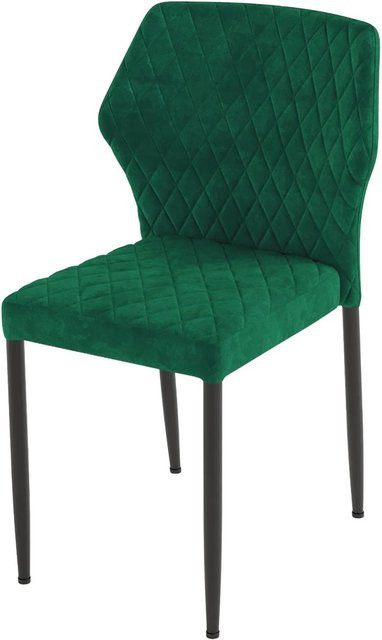 VEBA Feros Louis Stapelstuhl gepolstert Velours Grün B/T/H: 50 x 47 x 105 cm - Bild 1