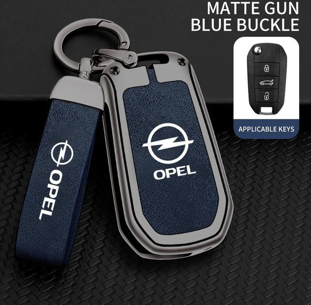 Autoschlüssel Tasche Hülle für Opel Mokka Corsa Astra Combo Grandland Insignia in Grau - Bild 1