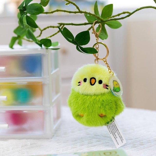 Yiran toy Mini Haustier Vogel Plüsch Anhänger, Grün, mit Geräusch - Bild 1