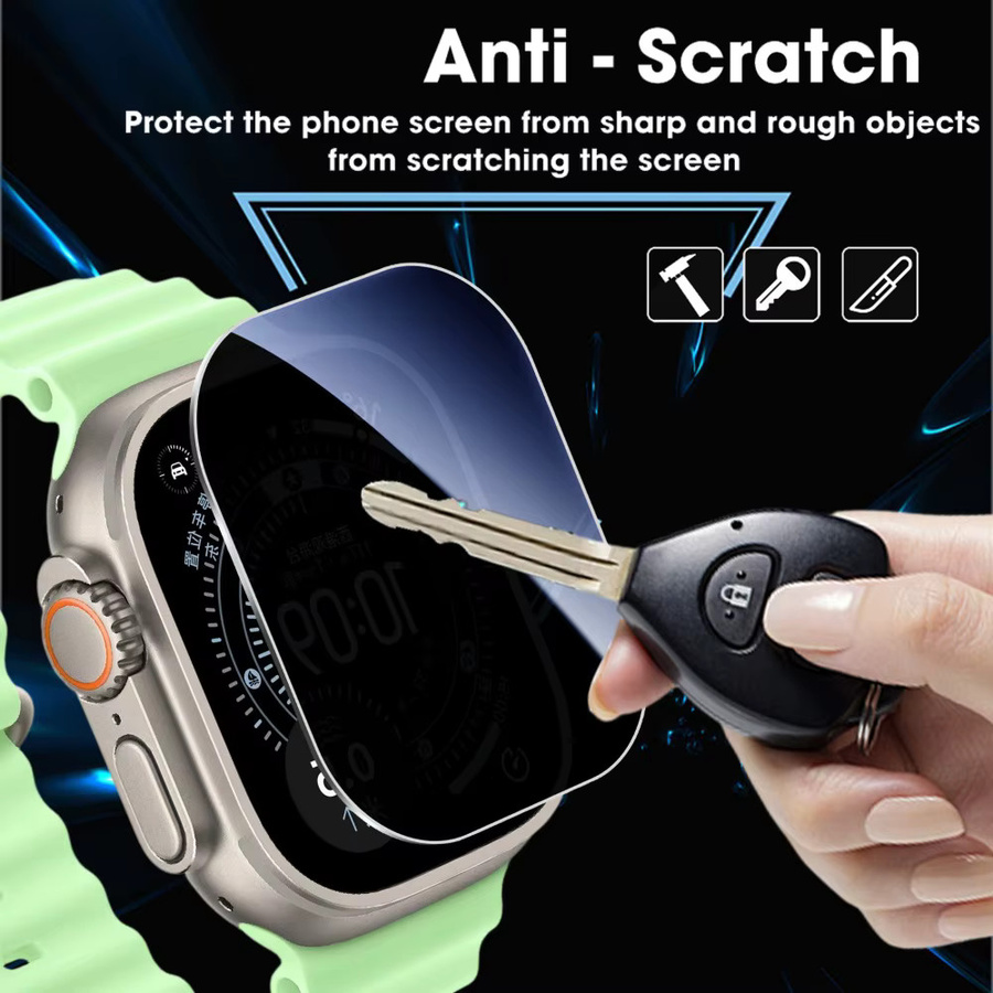 Sichtschutz-Displayschutzfolie aus gehärtetem Glas mit Installationsrahmen für Apple Watch Ultra 2 3 49 mm, transparent - Bild 5