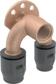 Geberit Doppel-Anschlusswinkel PushFit 90 Grad aus Rotguss mit 20mm x Rp 1/2" x 16mm - Bild 1