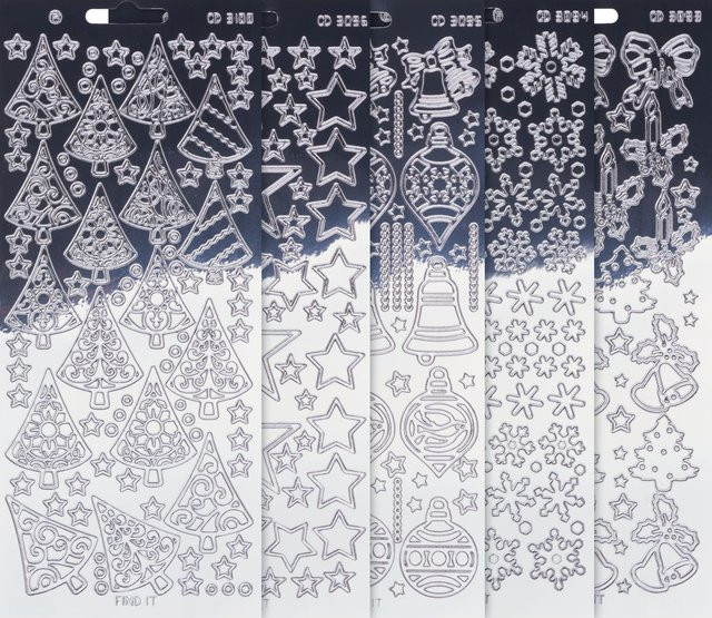 VBS Reliefsticker-Set Xmas in Silber - Bild 1