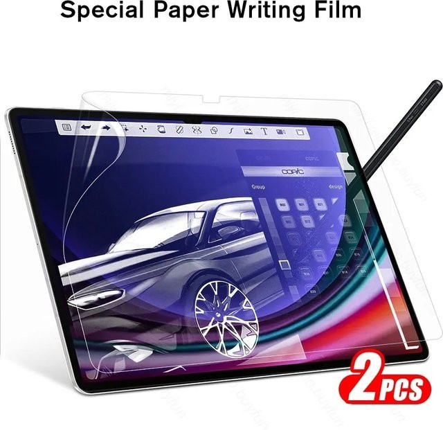 2 Stück Displayschutzfolie mit Papiergefühl für Samsung Galaxy Tab S7 Plus, Tab S6, A7 Lite und A7 2020, transparent - Bild 1