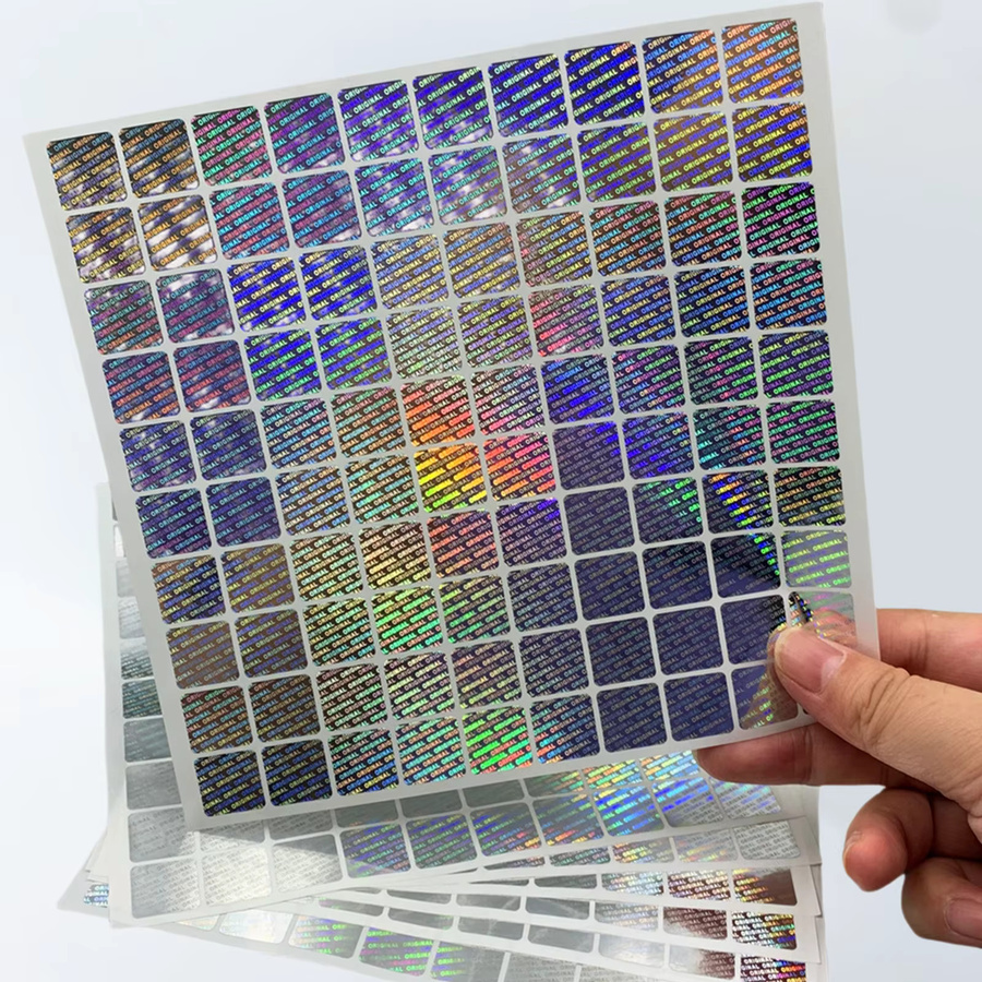 1000 Stück Quadratische ORIGINAL VOID Manipulationssichere Holographische Sicherheitssiegel-Aufkleber in Silber, B/B: 1,5 x 1,5 cm - Bild 5