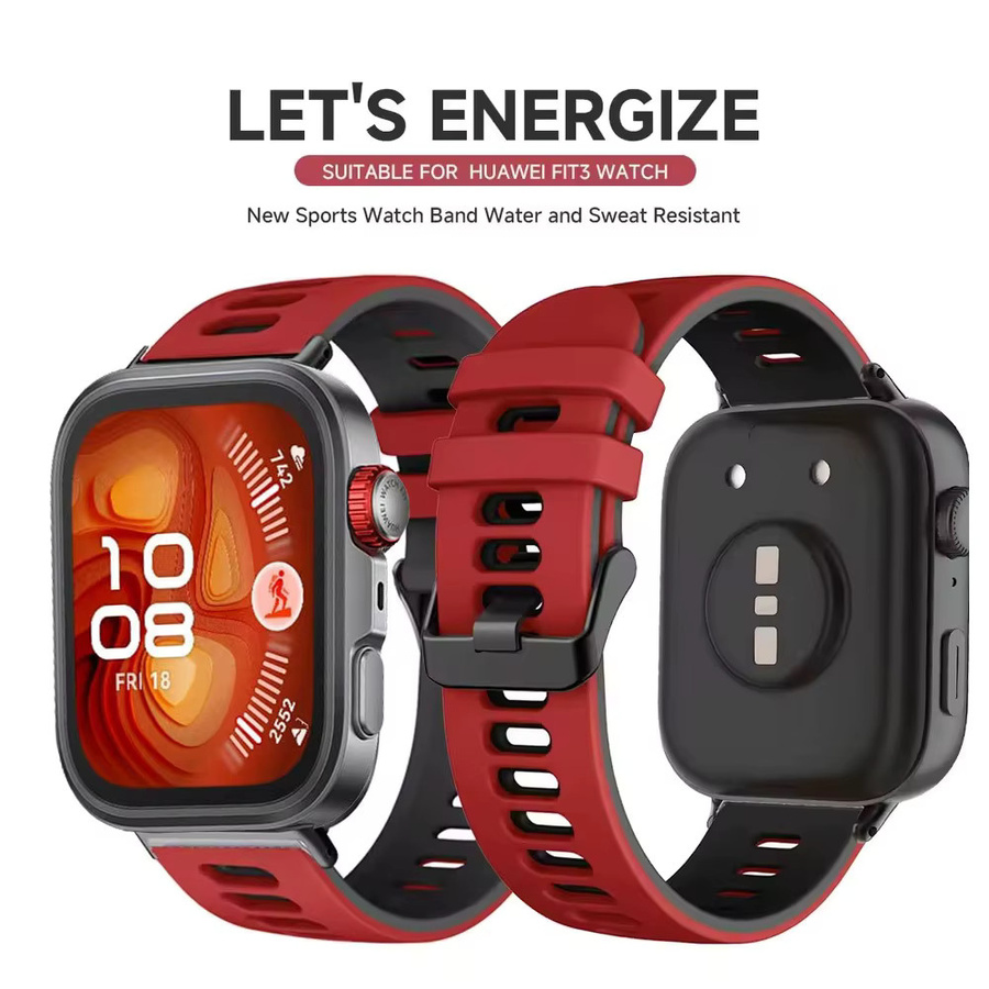 Huawei Uhrenarmband Silikon, Bicolor, Multicolor, Huawei Watch Fit 3, 4, 4 Pro - Bild 4