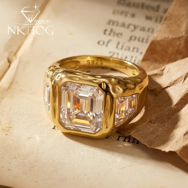 NKHOG Ring, 925 Silber, Moissanit, Herren - Bild 1