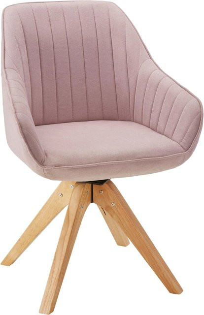 Bessagi Home Armlehnstuhl Leonie Rosa Webstoff Drehbar Gepolstert - Bild 1