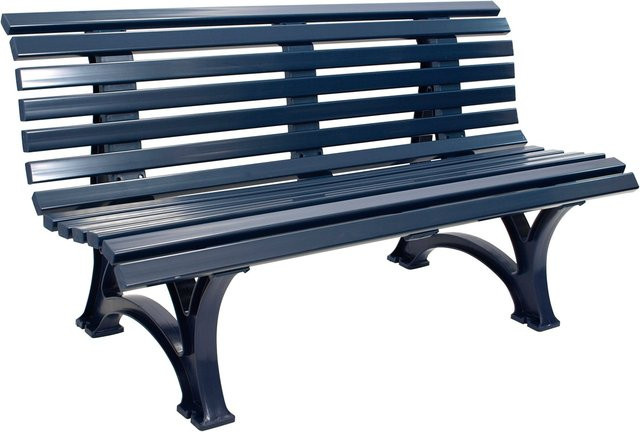 DEGAMO 3-Sitzer Gartenbank HELGOLAND aus Kunststoff in Blau - Bild 1