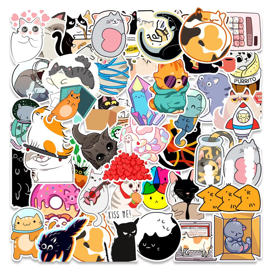 Keeppley Katzen-Cartoon-Aufkleber, Papier, Multicolour - Bild 2