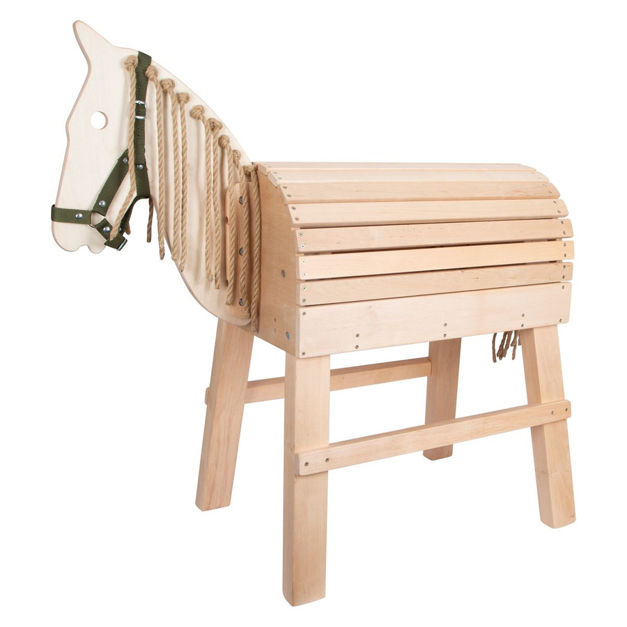 Small Foot Holzpferd mit Aufstiegshilfe & Halfter, Beige - Bild 1