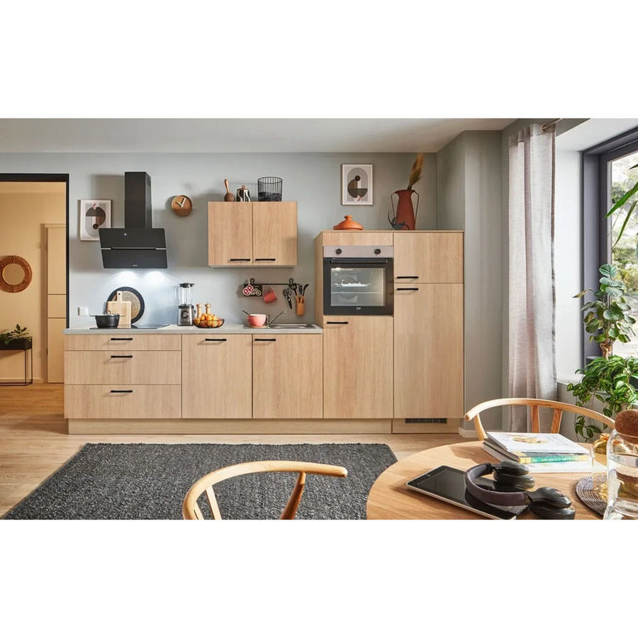pino Küchenzeile Eiche Aviva mit 2 Geräteschränken und Anschlag rechts, Breite: 330 cm - Bild 2