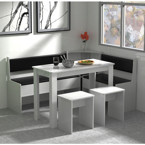 VCM Eckbank ESAL in Weiss mit modernem Design, B/H/T: 153 x 80 x 153 cm - Bild 2