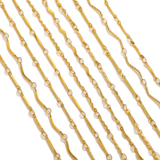 baizzx Körperkette Edelstahl, goldene, 2 Meter, Unisex - Bild 1