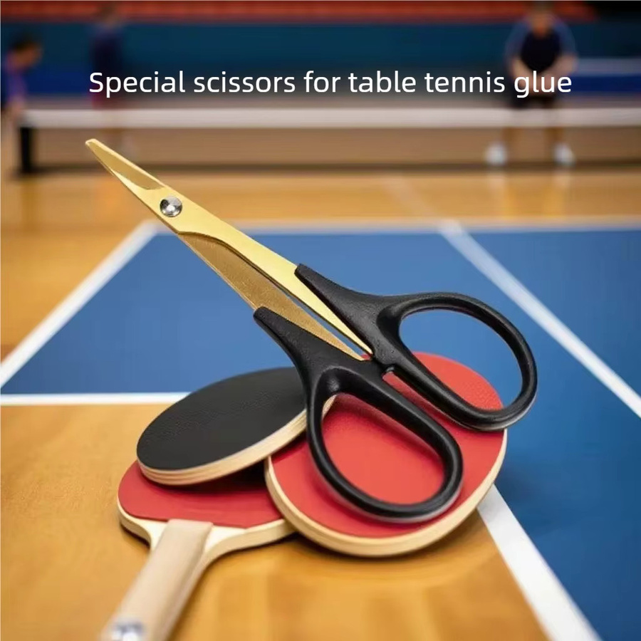Goldene Tischtennisschere aus Metall für Tischtennisbeläge - Bild 2
