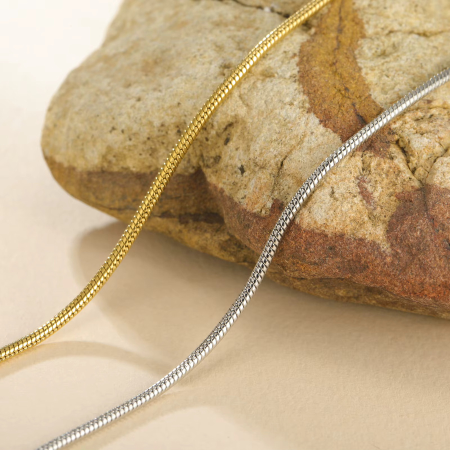 lemegeton Schlangenkette Edelstahl, Gold, Unisex - Bild 3