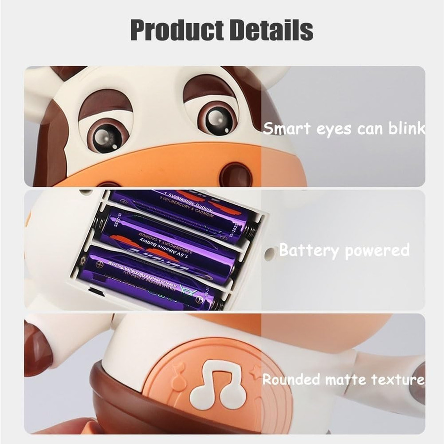 Yiran toy Tanzende Kuh Musik-Stofftier weiß ab 3-6 Jahre - Bild 4