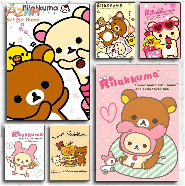 Kayou Rilakkuma Poster-Kunst aus Papier in Mehrfarbig für deine Wanddekoration - Bild 1