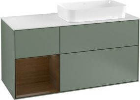 V&B Waschtischunterschrank Finion in Walnussveneer mit Lackierung, Breite: 120 cm, Tiefe: 50,1 cm, Höhe: 50,1 cm - Bild 1