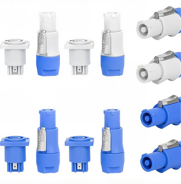 10er Set Powercon Stecker 3 Pins 20A 250V NAC3FCA NAC3FCB in Blau für LED-Bildschirme und Bühnenbeleuchtung - Bild 1