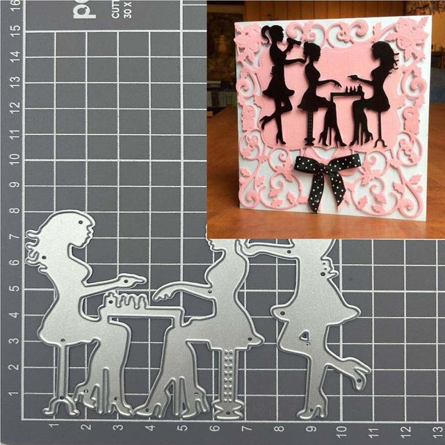 Metall-Stanzformen für Mädchen Nagelkunst und Scrapbooking als DIY Bastelvorlage zur Papierprägung - Bild 1
