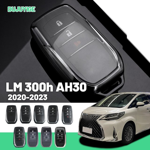 Transparente TPU-Schlüsselhülle für Lexus LM 300h AH30 (2020-2023) inklusive Schlüsselanhänger - Bild 1