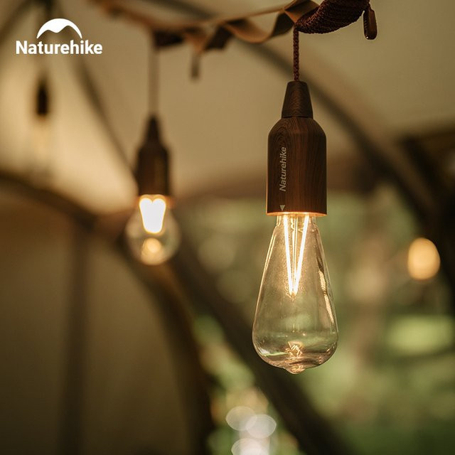 Naturehike Camping Laterne Vintage Blasen Lampe mit warmweißem Licht und USB-Anschluss, transparent - Bild 1