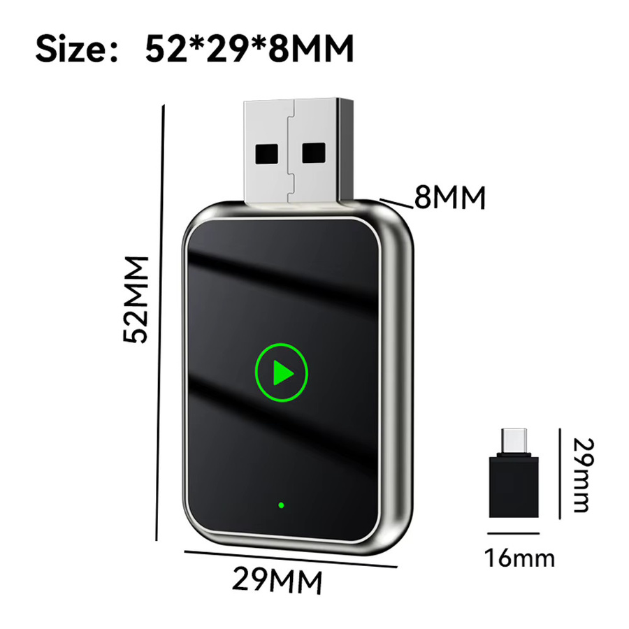 Jumunion Android Auto Dongle Plug&Play Adapter für kabelloses CarPlay mit Wi-Fi und Bluetooth 5.0 in Schwarz und Silber - Bild 5