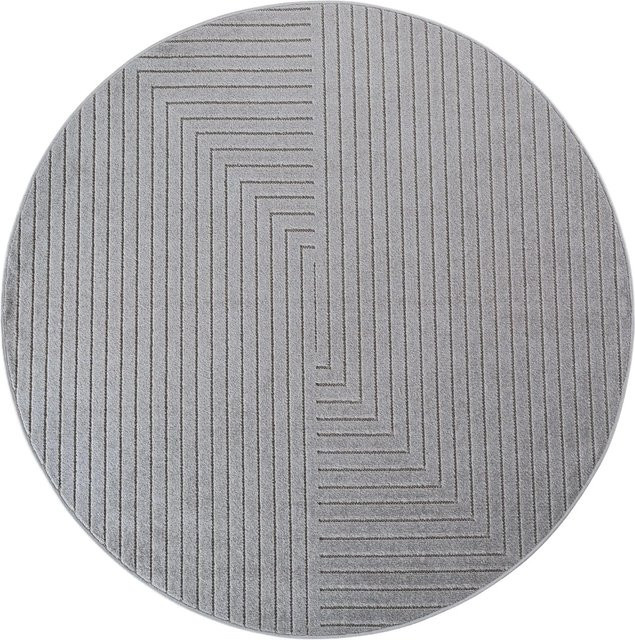 Ayyildiz Kurzflorteppich Nova Boho-Design Silber Ø 200 cm - Bild 1