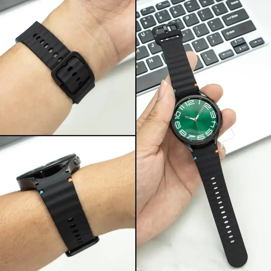 Samsung Uhrenarmband Silikon, Schwarz - Bild 3
