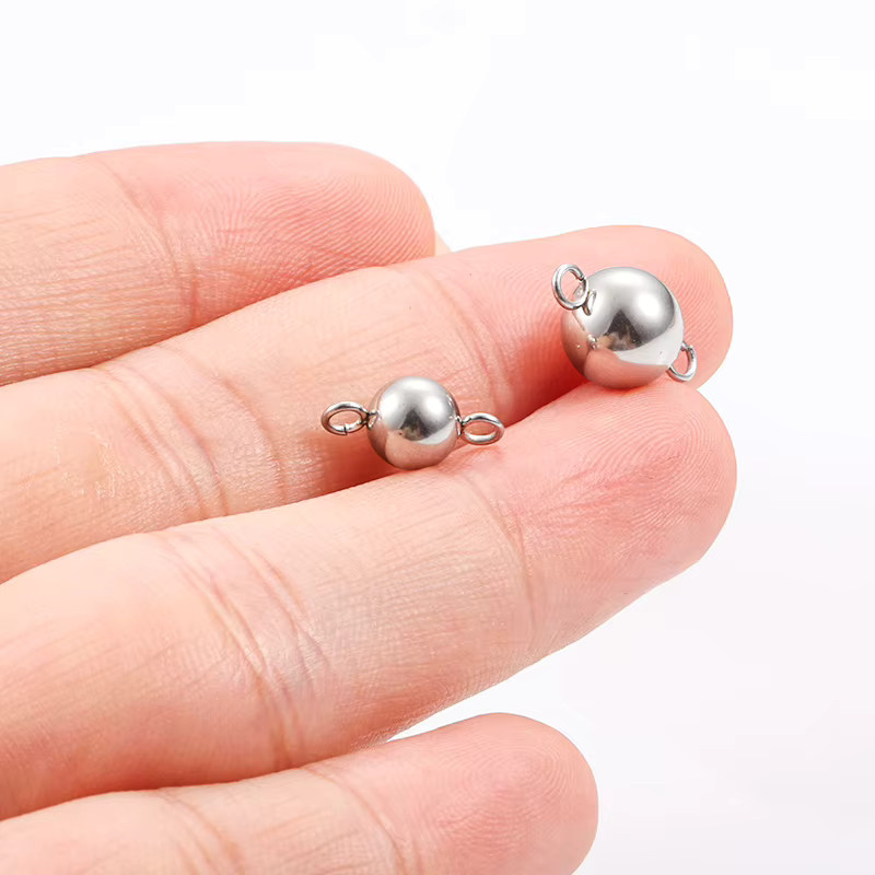 Verbindungsperlen Edelstahl, 8mm 10mm, rund, Unisex - Bild 2