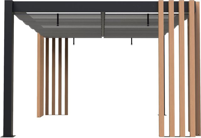 Sojag Pavillon Lito 1012 mit Sonnensegel in Schwarz-Grau, B/T/H: 378,5 x 302,3 x 234,5 cm - Bild 1