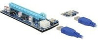 Delock PCIe Riser Kabel mit PCIe x16 Buchse und USB-A Buchse, Blau, 0,60 m - Bild 1