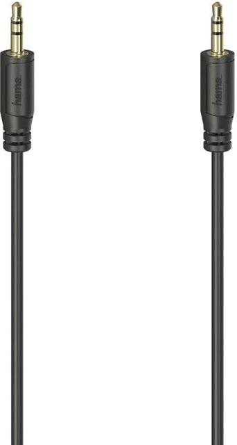 Hama Audio-Kabel Flexi-Slim mit 3,5-mm-Klinkenstecker, vergoldet, Schwarz, 0,75 m - Bild 1