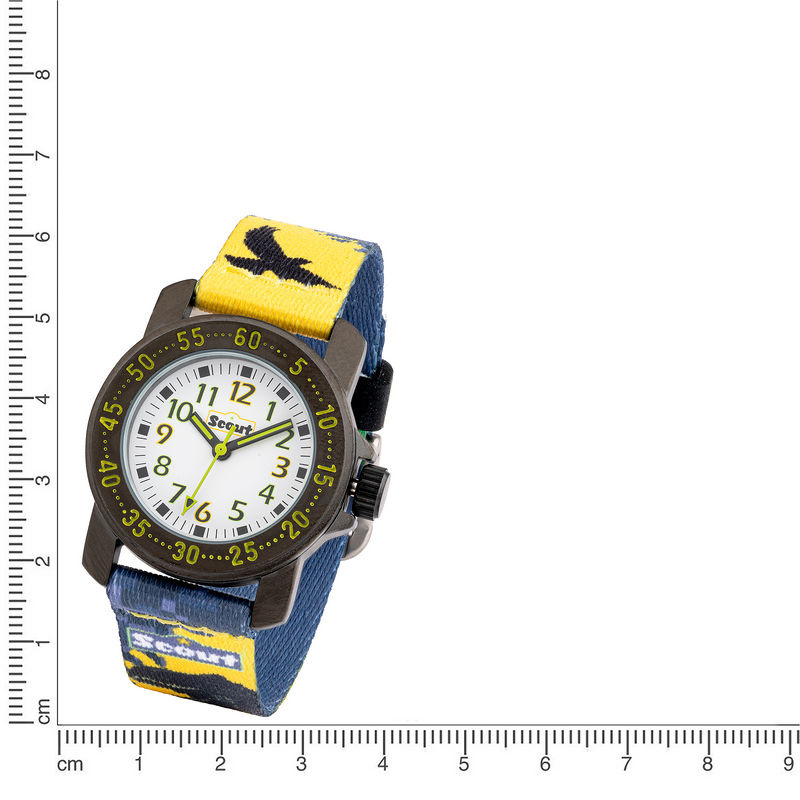 Scout Jungenuhr Action Boys T-Rex in Schwarz/Blau mit Textilarmband und Tierprint - Bild 2