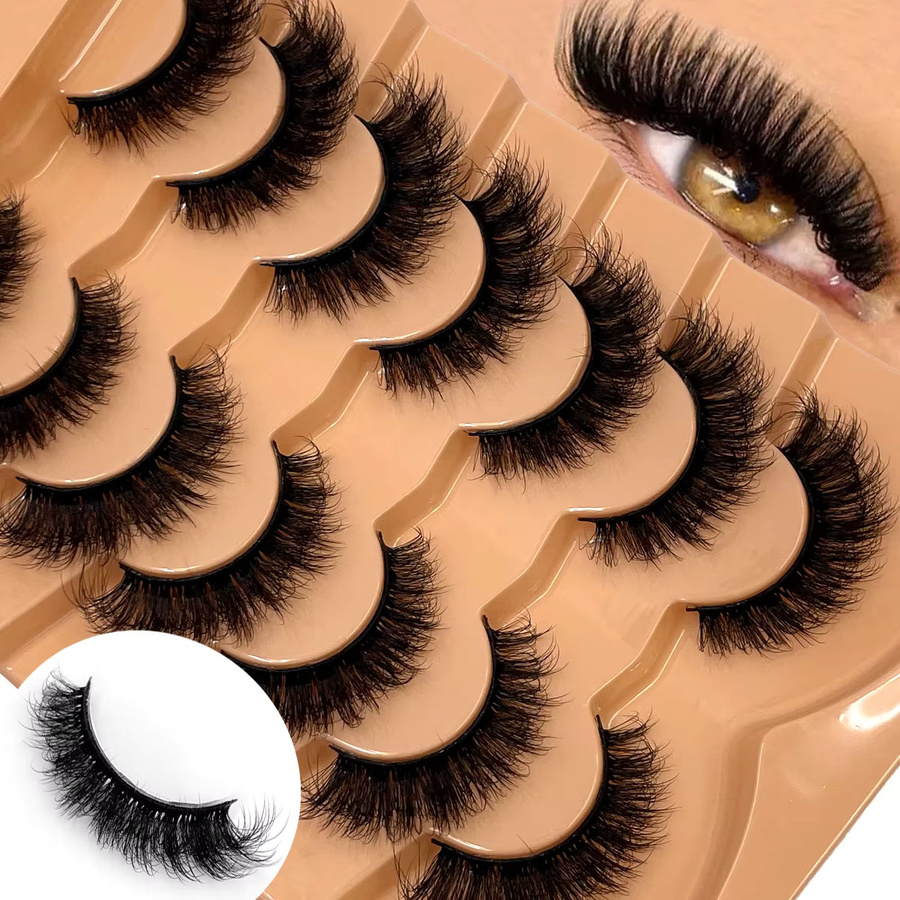 AMSDCN Wispy-Wimpern, Black, 7 Paar, Unisex - Bild 3