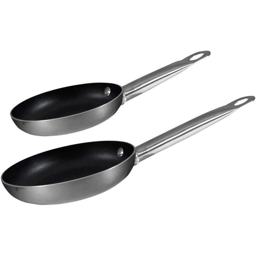 Bergner Prochef Pfannenset aus Aluminium und Edelstahl, 2-teilig, Silber/Schwarz, Antihaftbeschichtung - Bild 2