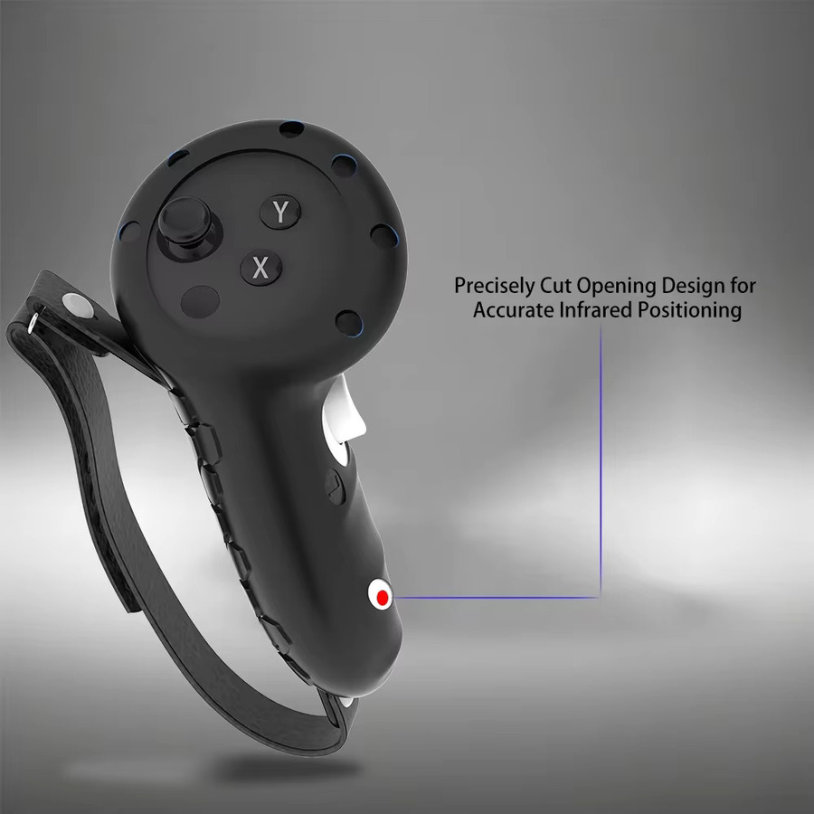 CIVITON XR Touch-Controller-Griff mit Fallschutzriemen und Batterieabdeckung für Meta Quest 3S und Quest 3 in Schwarz oder Weiß - Bild 4