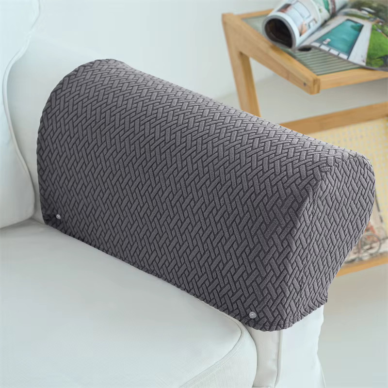 WANERQU 2er-Set elastische Sofa-Armlehnen-Schonbezüge in Schwarz und Grau, waschbare und staubdichte Sessel-Abdeckungen im modernen Design - Bild 3