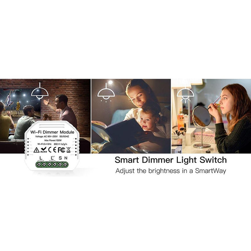 TOMTOP JMS WLAN-Dimmermodul in Weiß mit App-Fernbedienung und Sprachsteuerung für intelligente Lichtsteuerung (90–250 V) - Bild 2